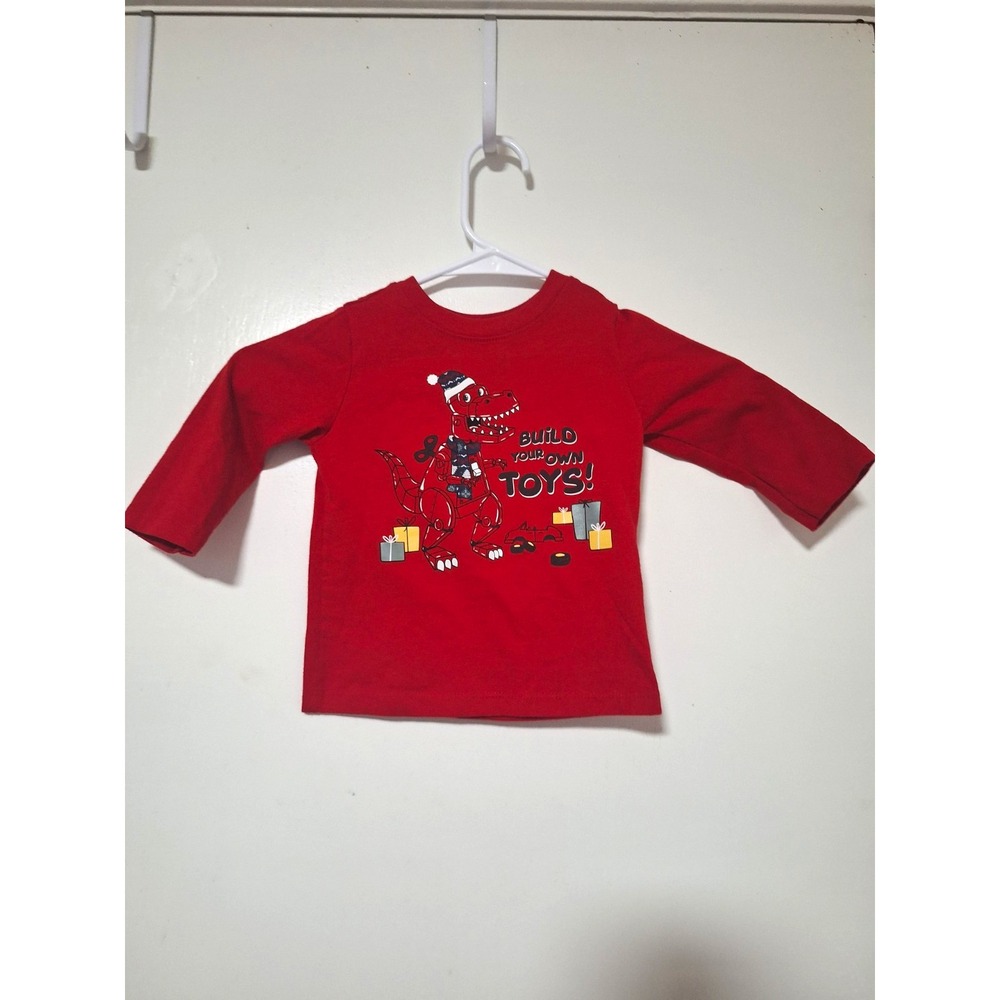 Garanimals Toddler Baby Boy Red Dinosaur Print Long Sleeve Top Size 12M